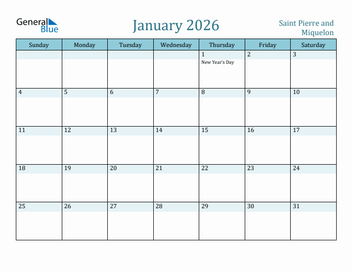 January 2026 Calendar with Holidays