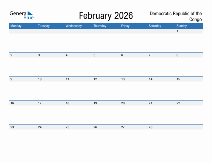 Fillable February 2026 Calendar