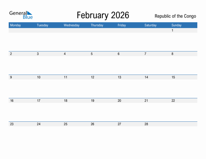 Fillable February 2026 Calendar