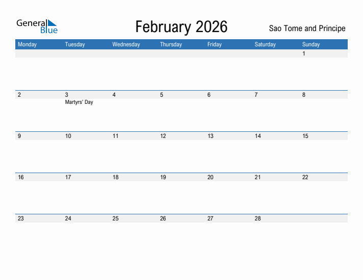Fillable February 2026 Calendar