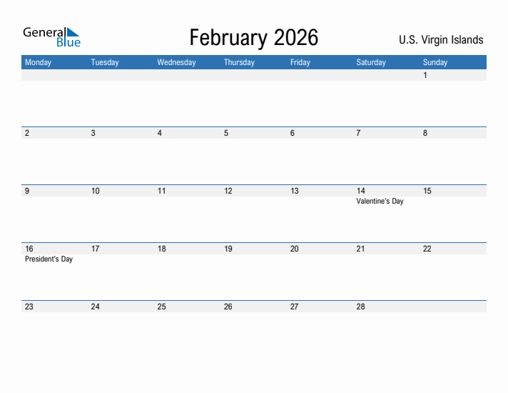 Fillable February 2026 Calendar