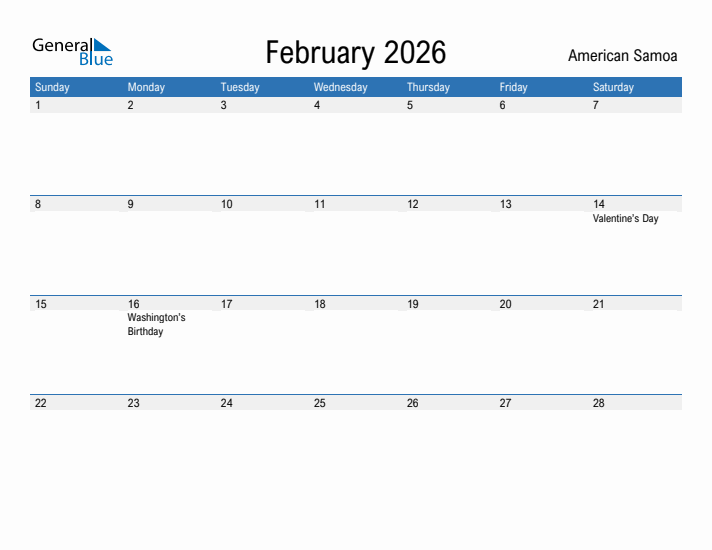 Fillable February 2026 Calendar