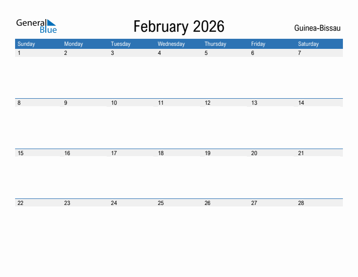 Fillable February 2026 Calendar