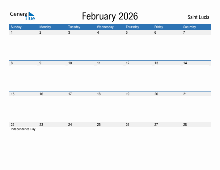 Fillable February 2026 Calendar