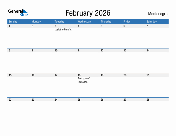 Fillable February 2026 Calendar