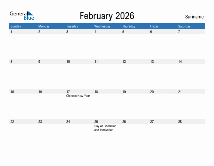 Fillable February 2026 Calendar