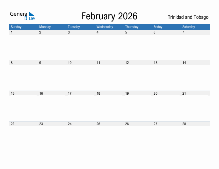 Fillable February 2026 Calendar