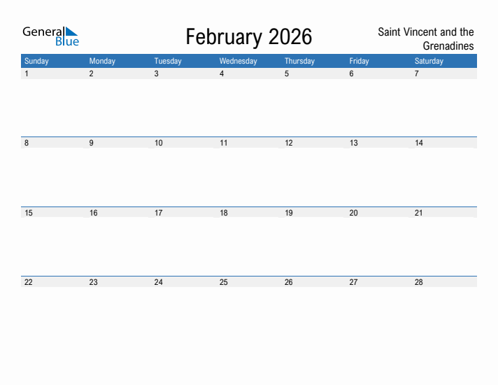 Fillable February 2026 Calendar