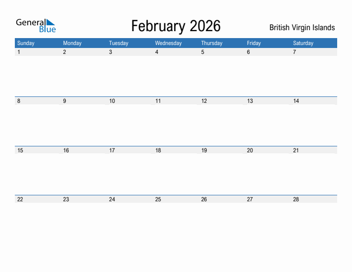 Fillable February 2026 Calendar