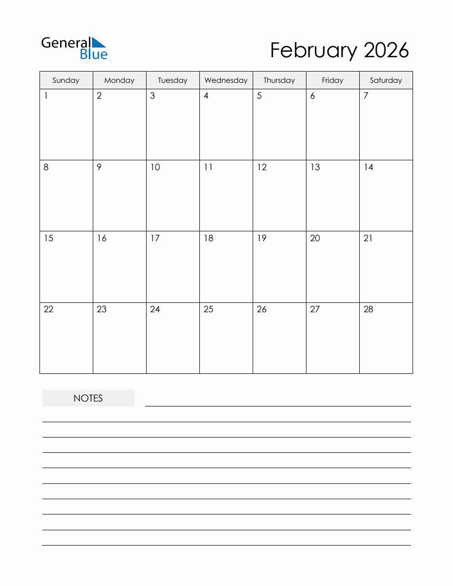 February 2026 Monthly Planner Calendar