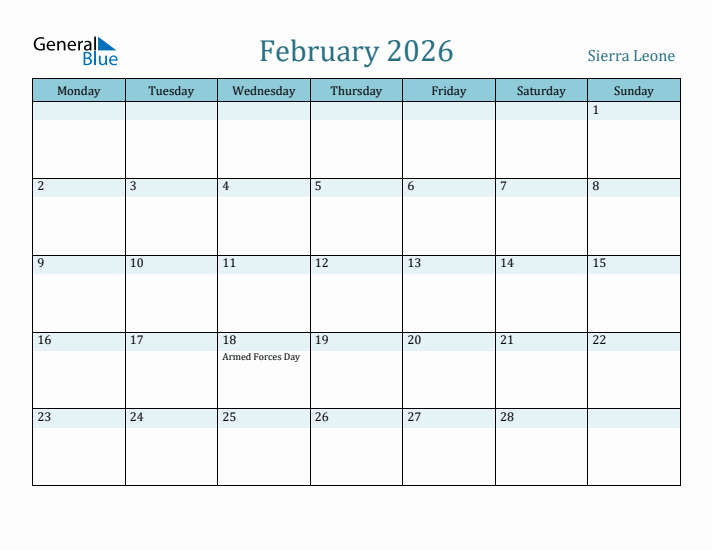 February 2026 Calendar with Holidays