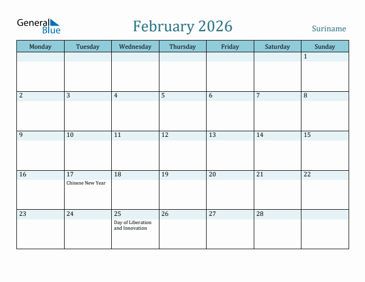 February 2026 Calendar with Holidays