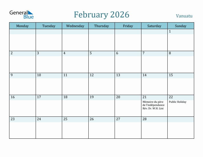 February 2026 Calendar with Holidays