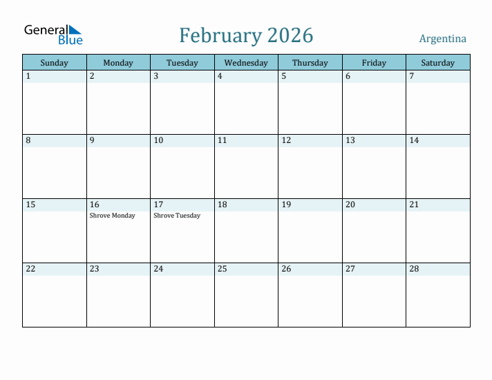 February 2026 Calendar with Holidays
