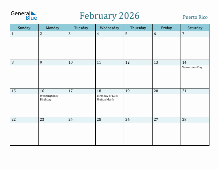 February 2026 Calendar with Holidays