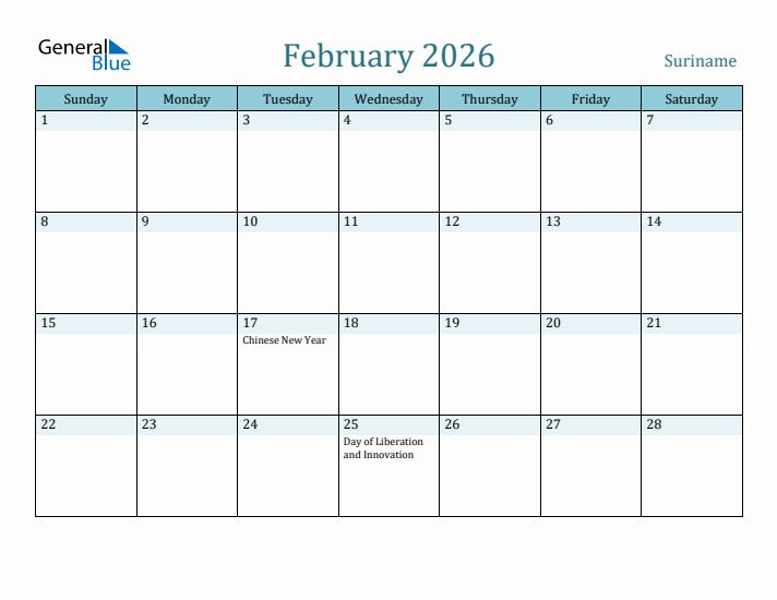 February 2026 Calendar with Holidays