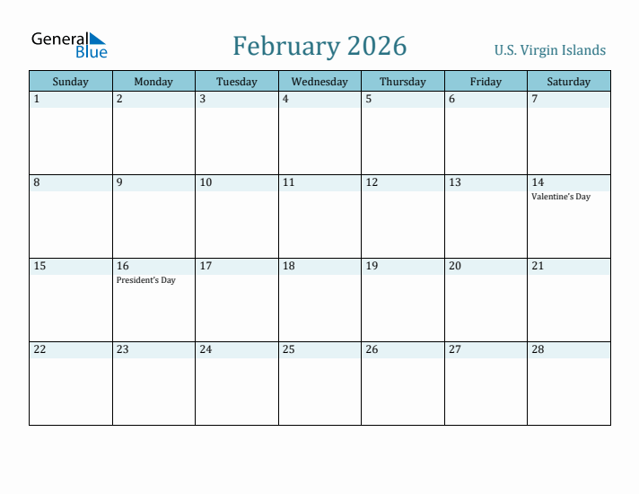 February 2026 Calendar with Holidays