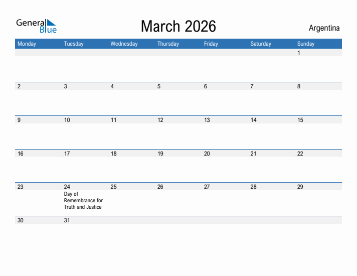 Fillable March 2026 Calendar