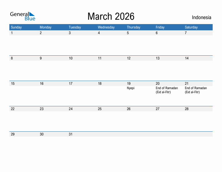 Fillable March 2026 Calendar