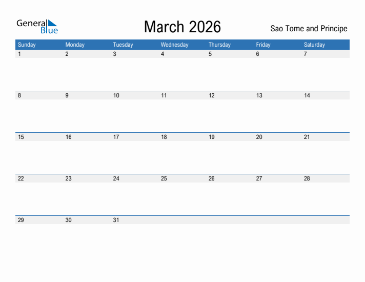 Fillable March 2026 Calendar