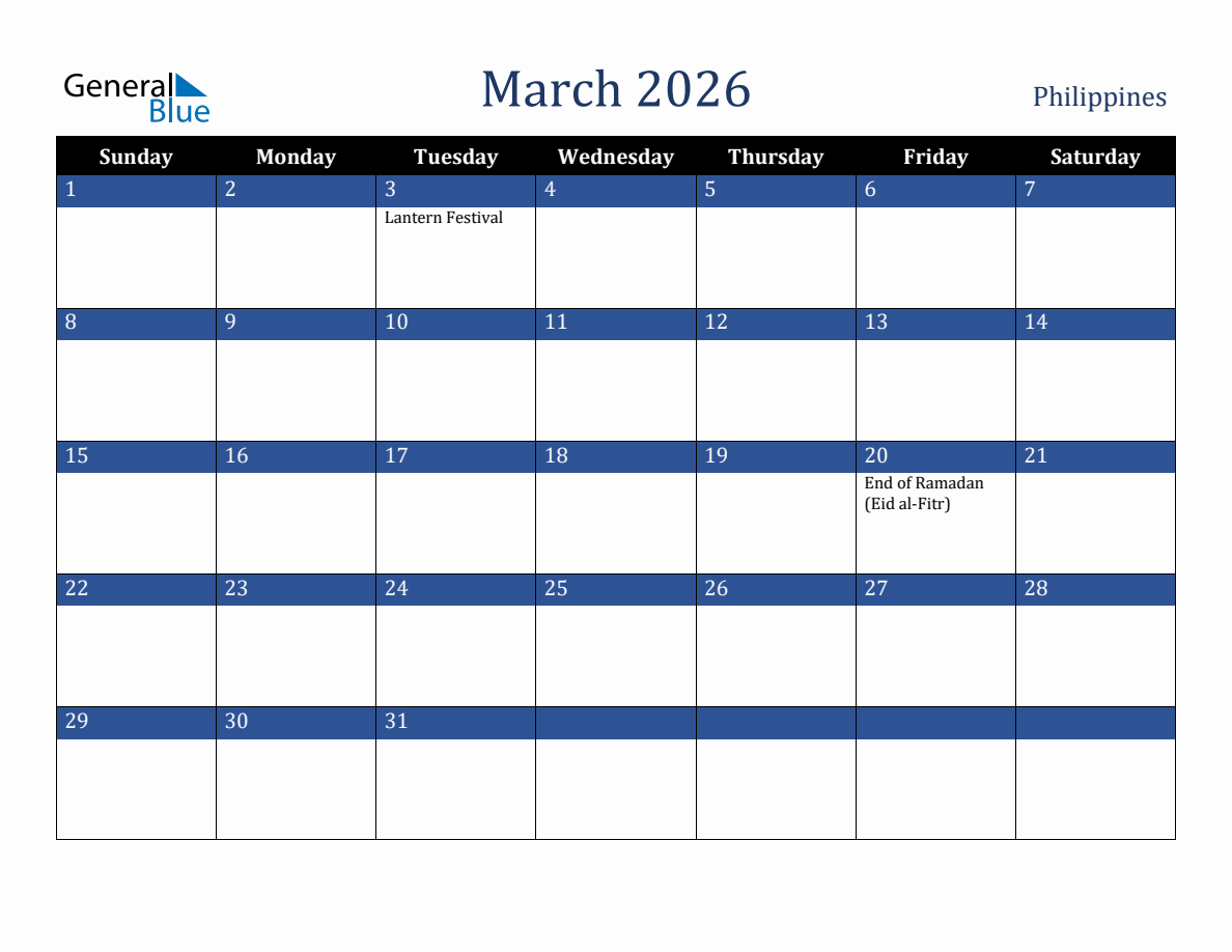 March Philippines Holiday Calendar March Philippines Holiday Calendar