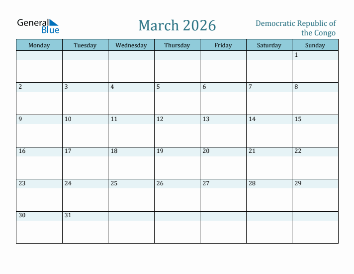 March 2026 Calendar with Holidays