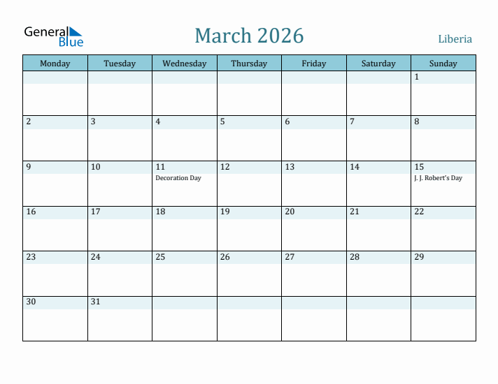 March 2026 Calendar with Holidays