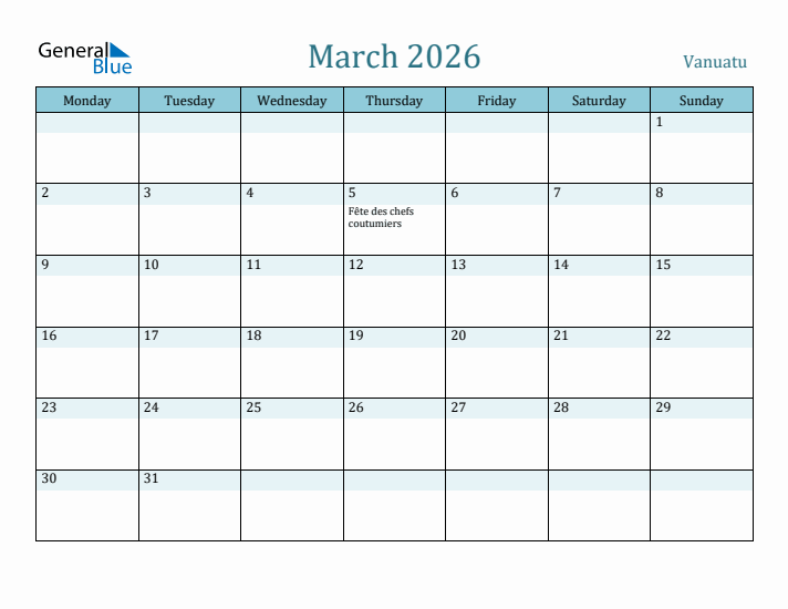 March 2026 Calendar with Holidays