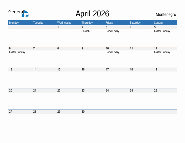 Fillable April 2026 Calendar