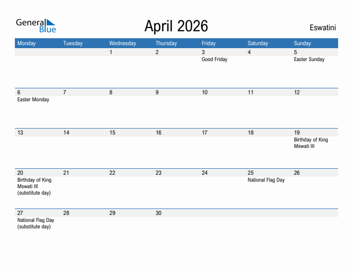 Fillable April 2026 Calendar