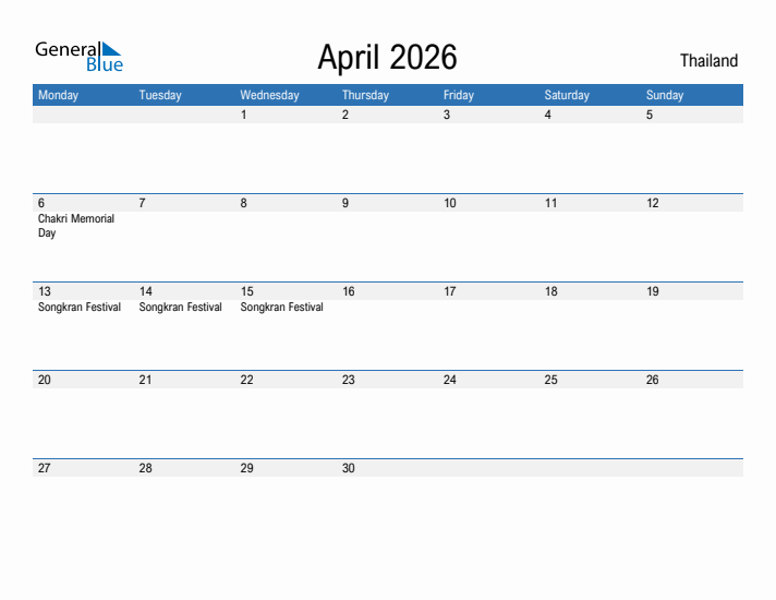 Fillable April 2026 Calendar