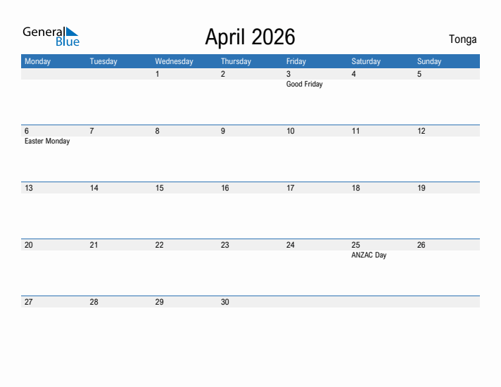Fillable April 2026 Calendar
