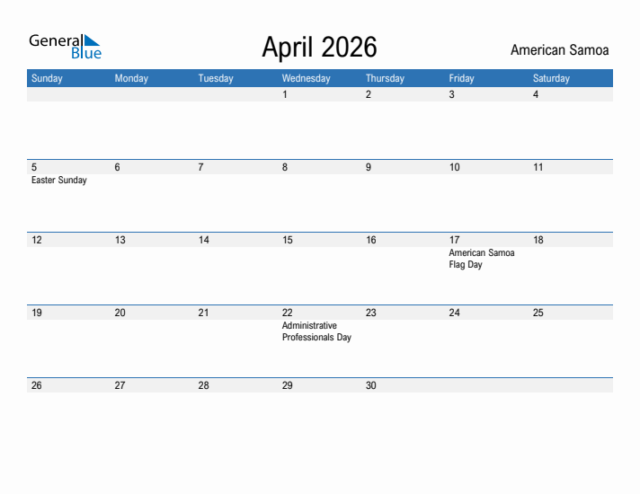 Fillable April 2026 Calendar