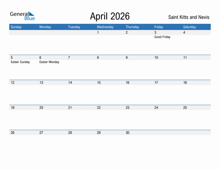 Fillable April 2026 Calendar