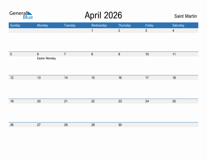 Fillable April 2026 Calendar