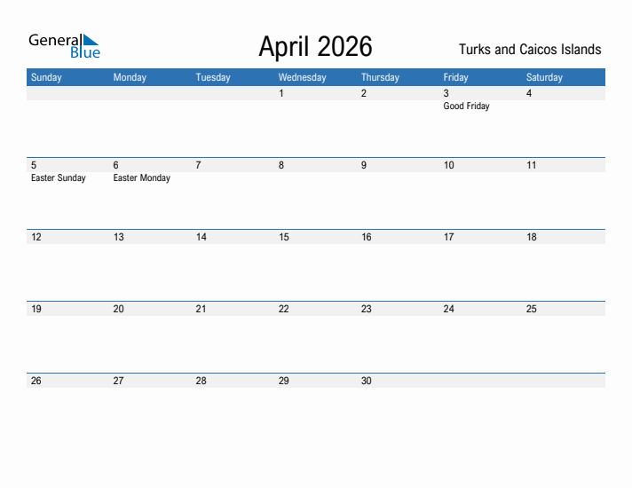Fillable April 2026 Calendar