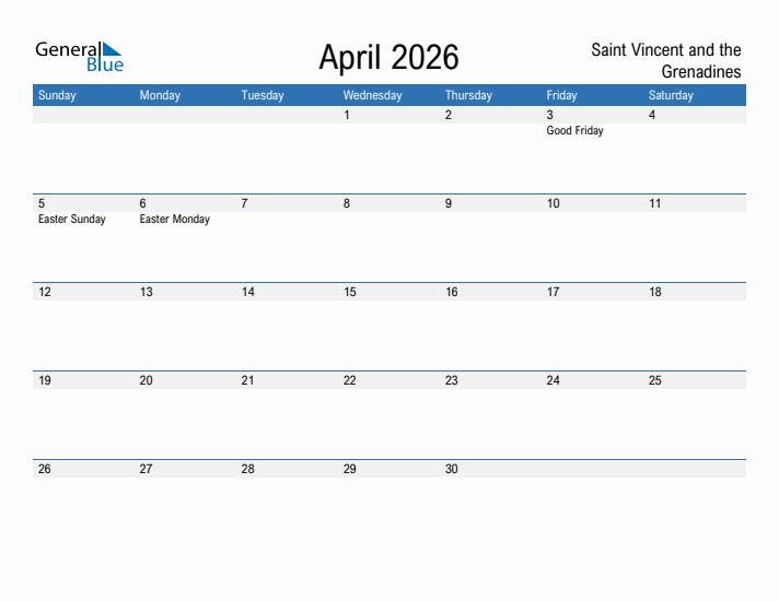 Fillable April 2026 Calendar