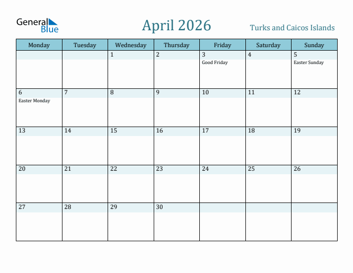 April 2026 Calendar with Holidays