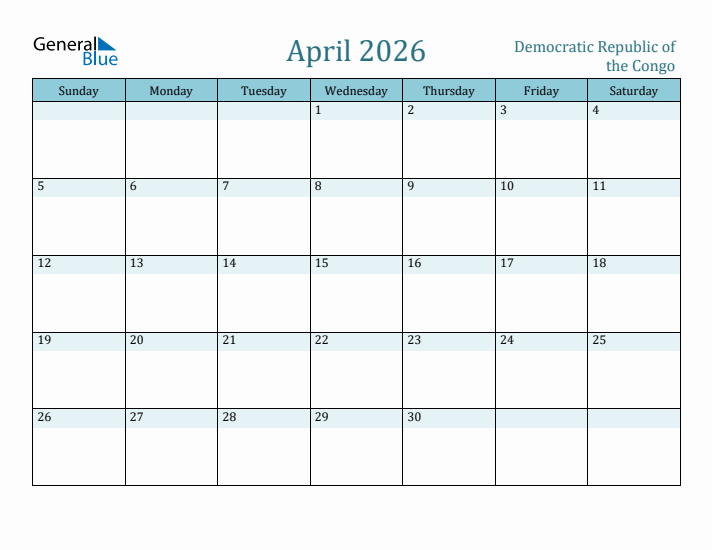 April 2026 Calendar with Holidays