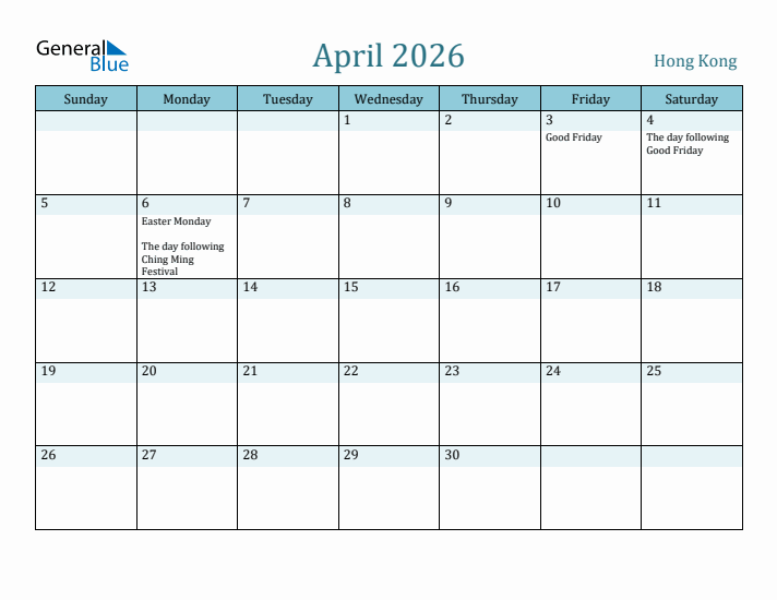 April 2026 Calendar with Holidays