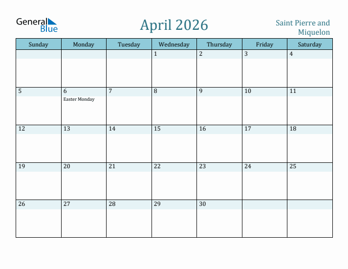 April 2026 Calendar with Holidays