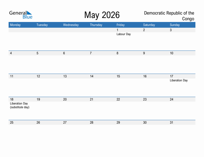 Fillable May 2026 Calendar
