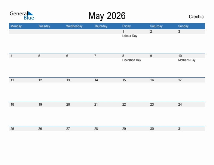 Fillable May 2026 Calendar