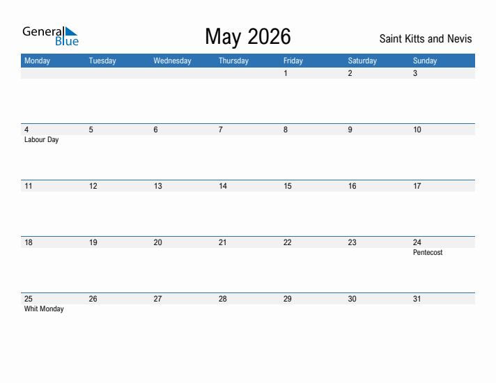 Fillable May 2026 Calendar