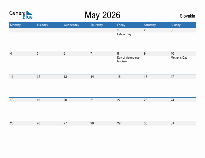 Fillable May 2026 Calendar
