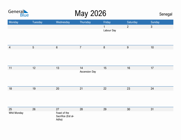 Fillable May 2026 Calendar