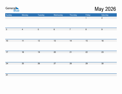 May 2026 calendar