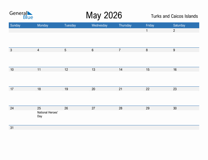 Fillable May 2026 Calendar