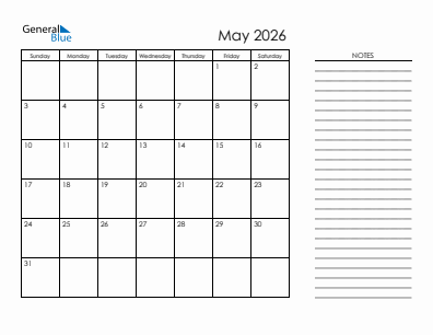 May 2026 calendar
