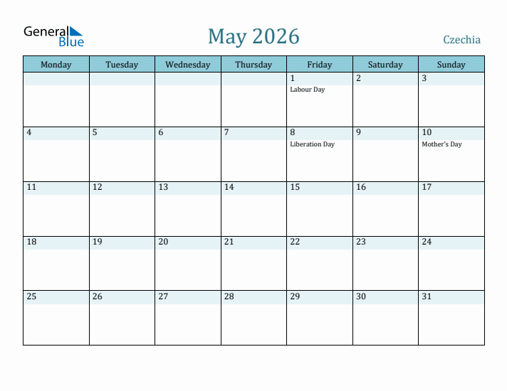 May 2026 Calendar with Holidays